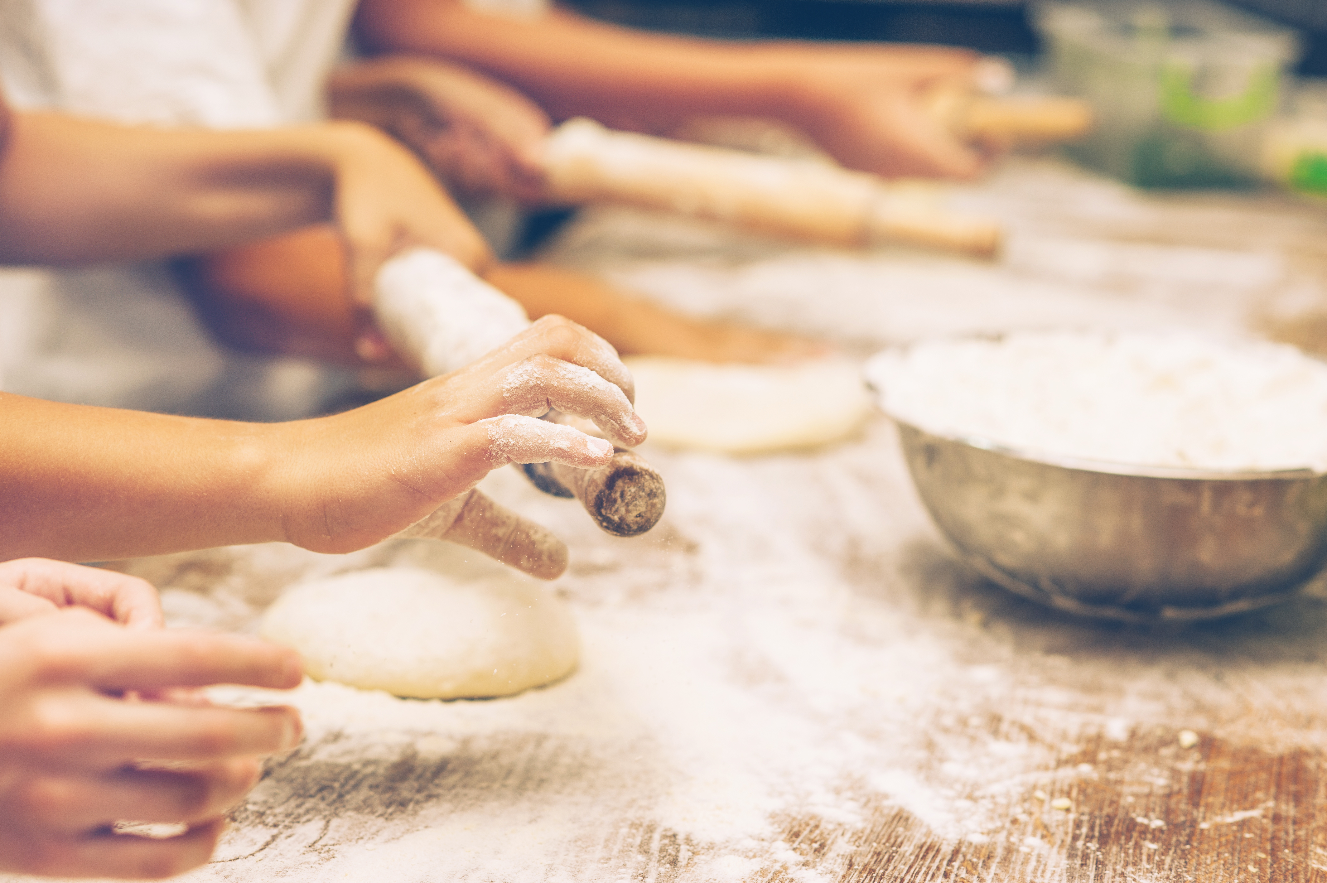 hands preparing dough