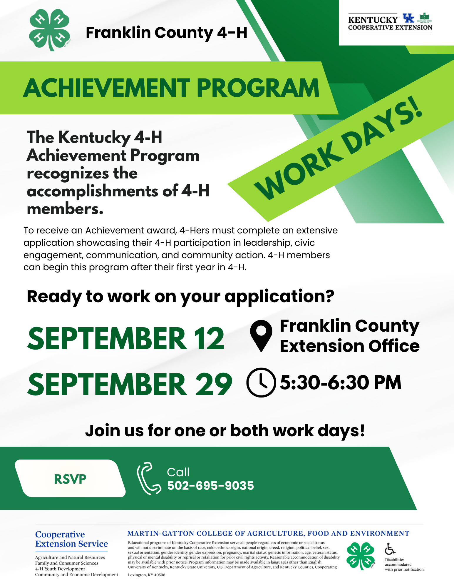Achievement work day flyer