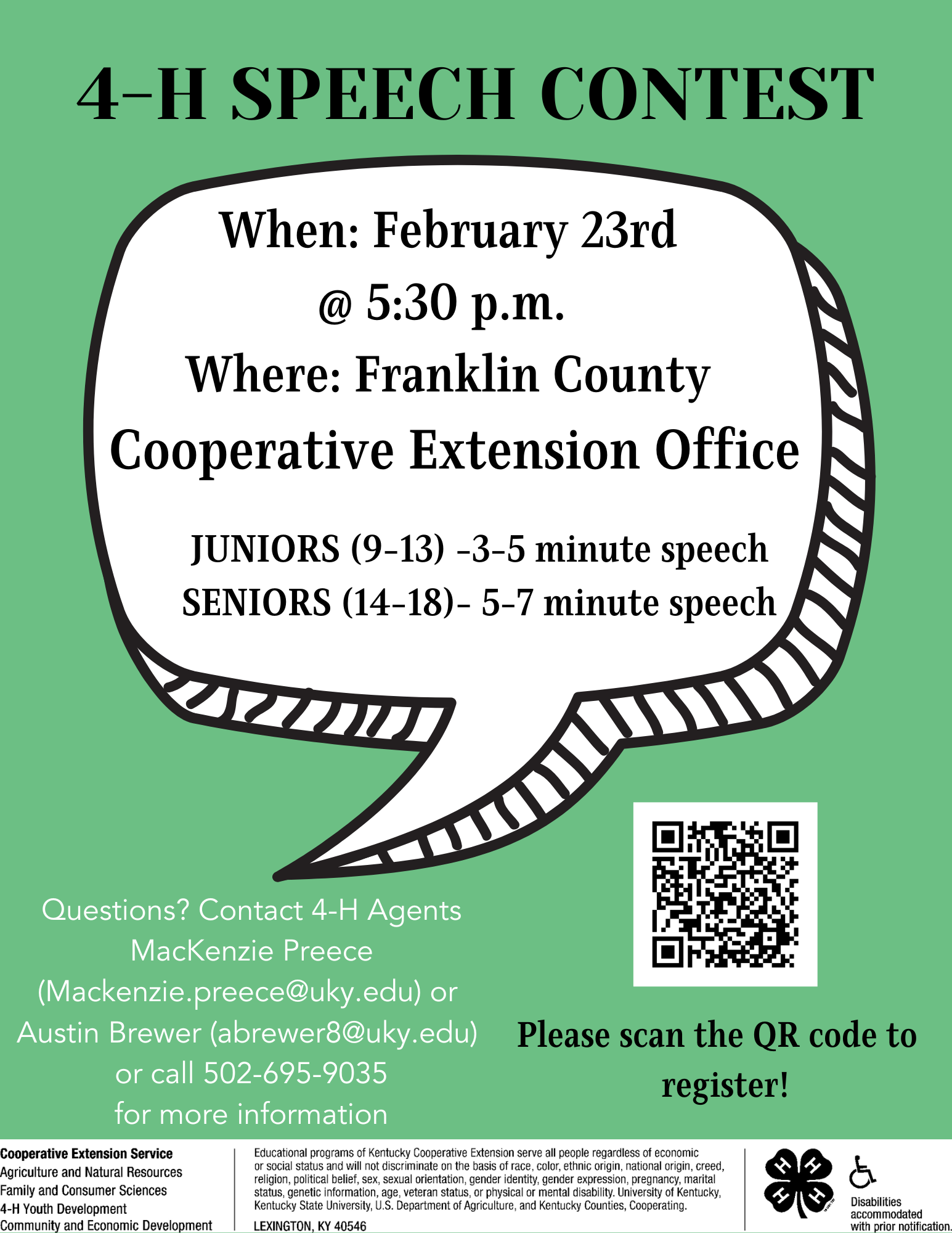 4-H Speech Contest | Franklin County Extension Office