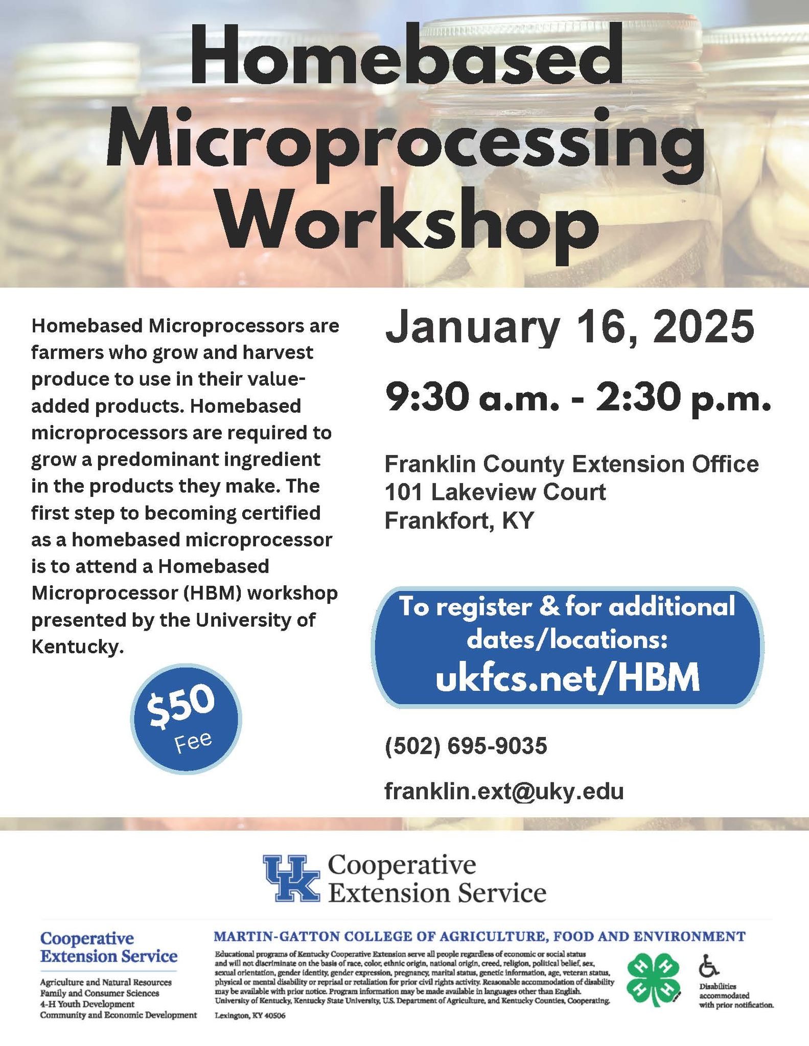 HBMP workshop flyer