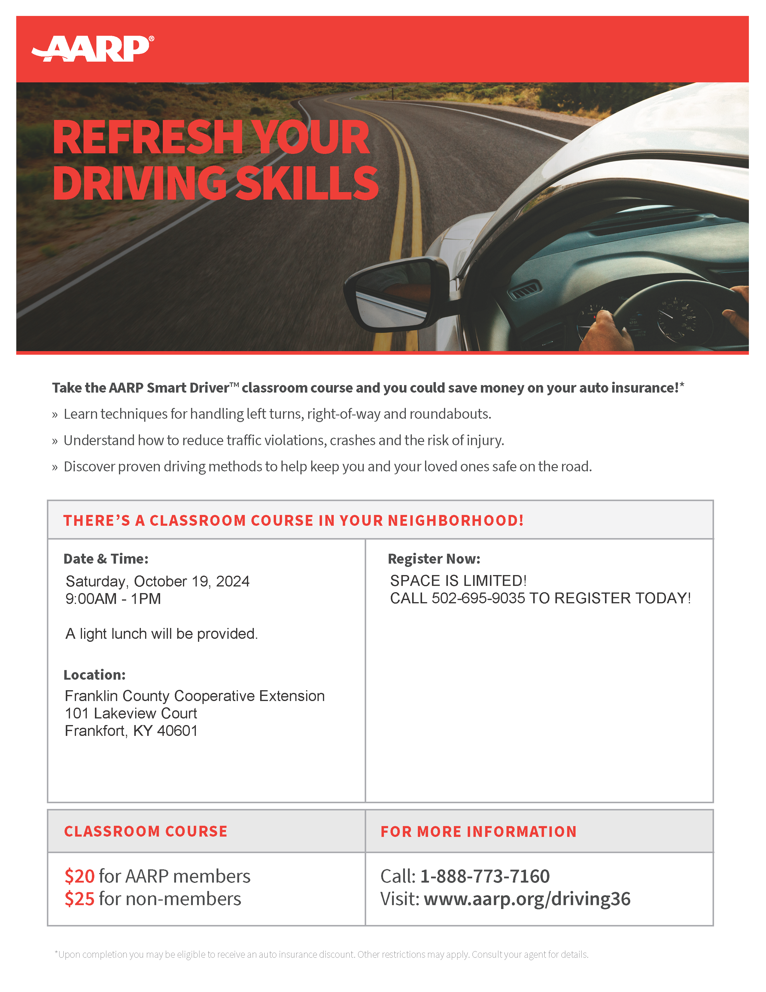 AARP Safe Driver flyer