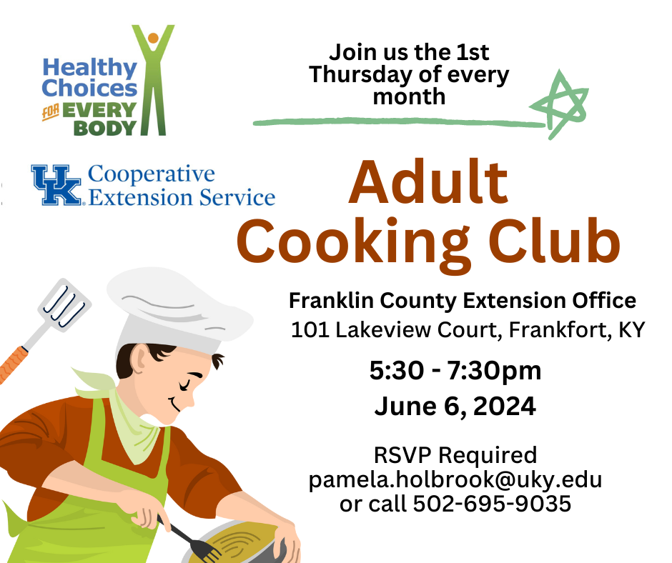 Adult Cooking Club Flyer