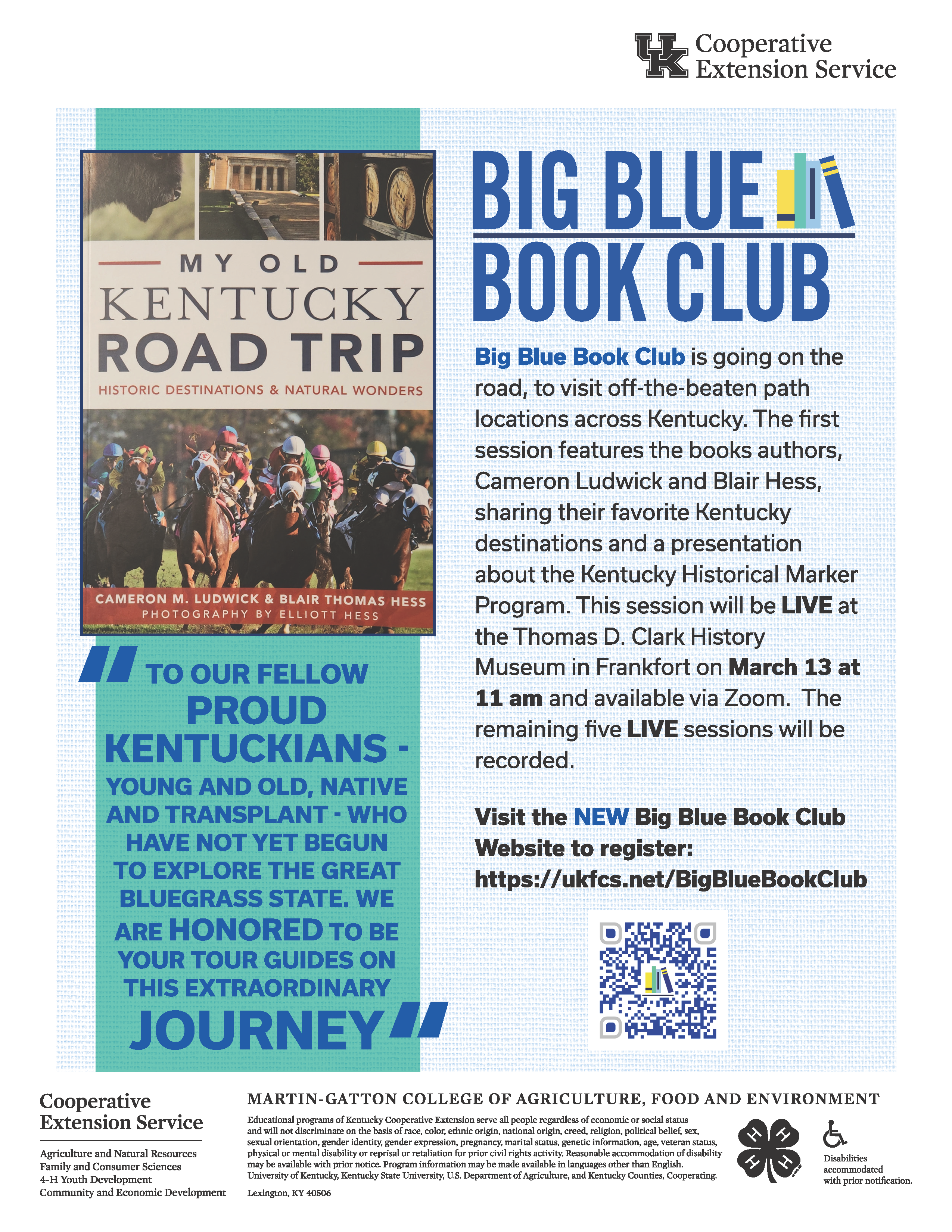 big blue book club flyer