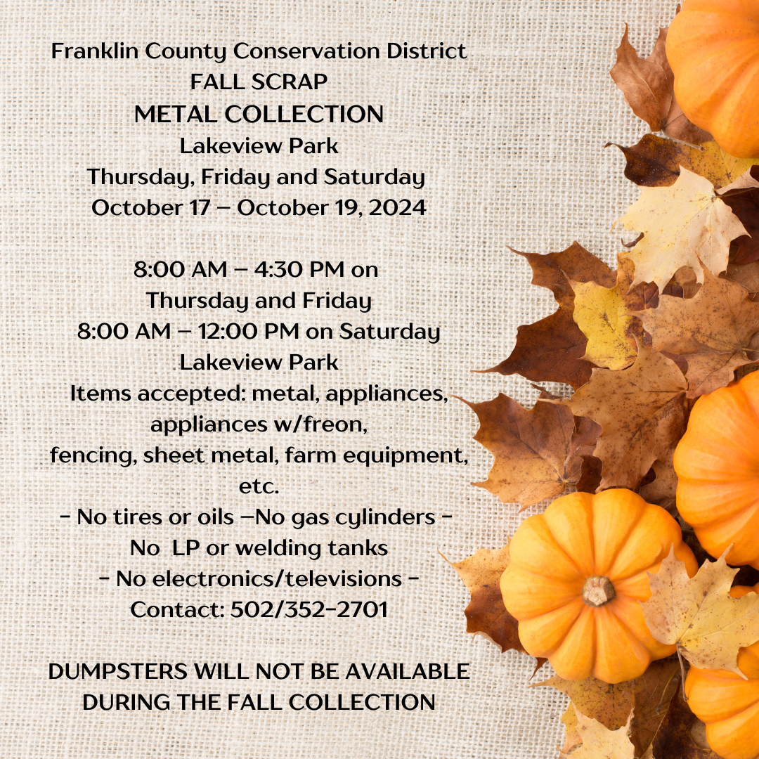 Conservation District Fall Scrap metal collection flyer