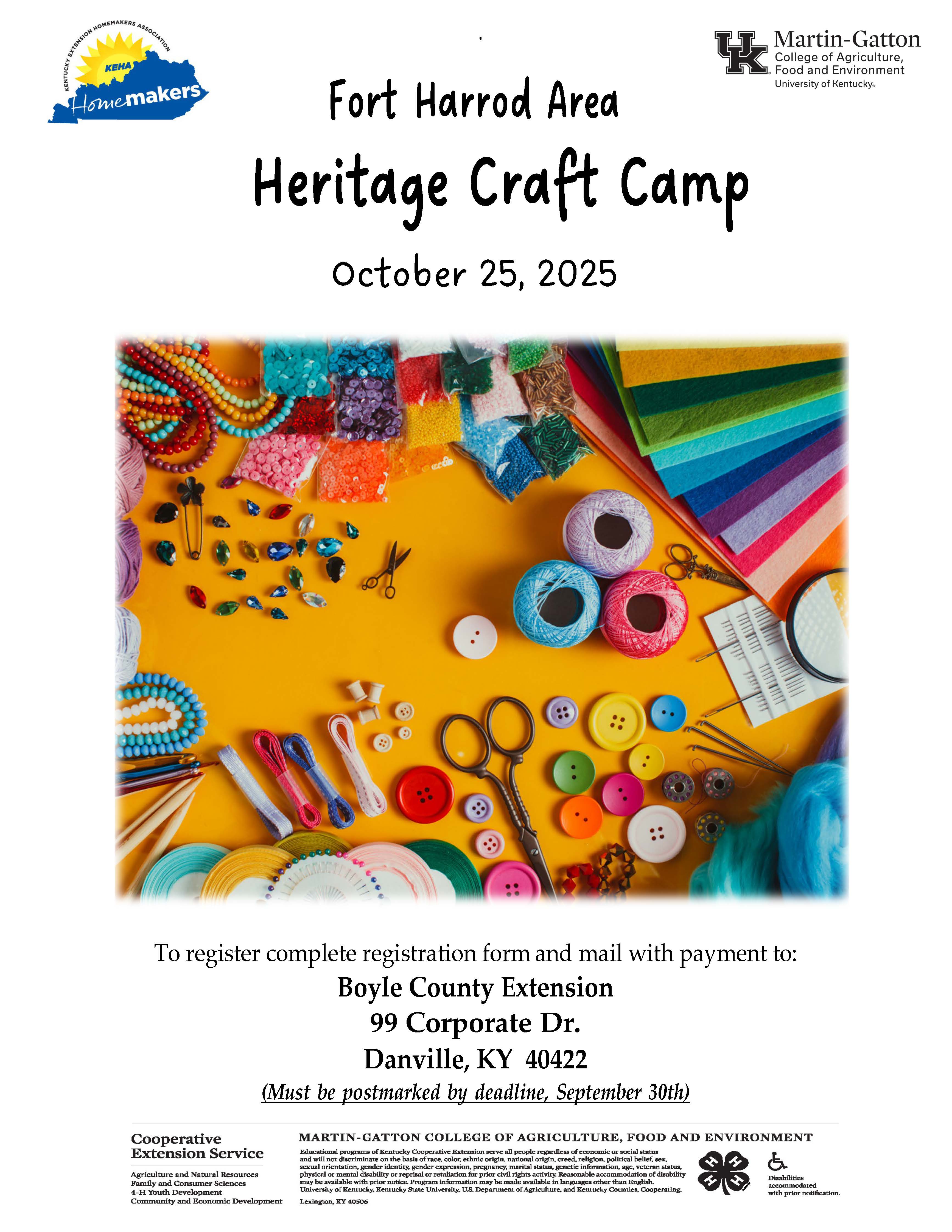 craft camp flyer