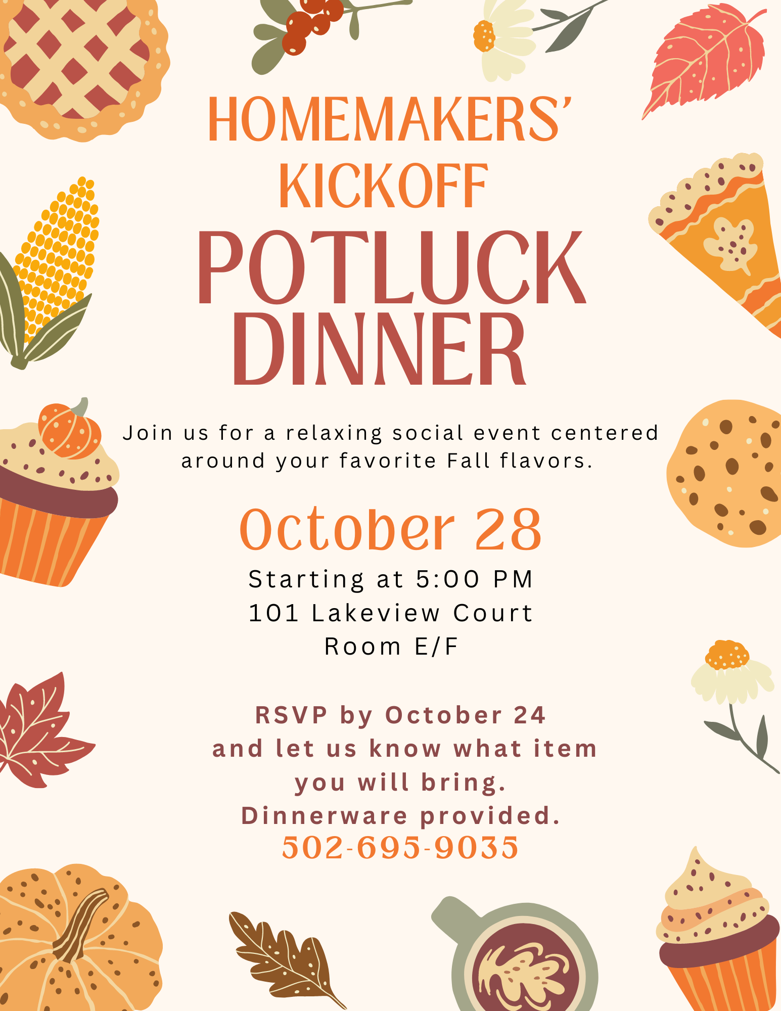 Homemakers potluck flyer