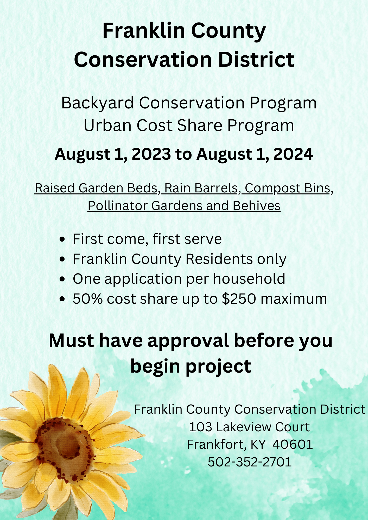 Conservation District Backyard Conservation flyer