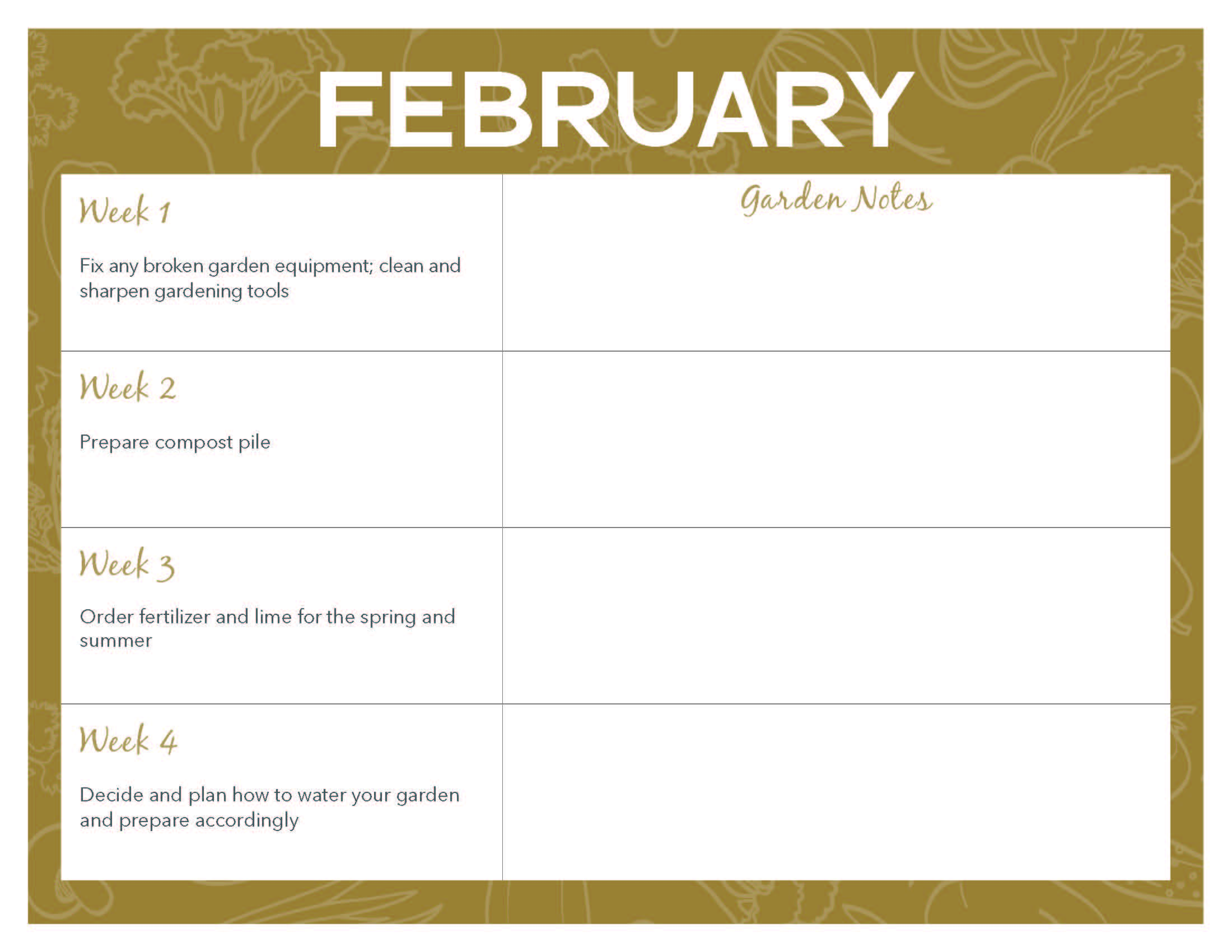 garden calendar