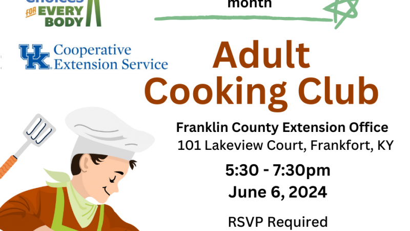 Adult Cooking Club Flyer